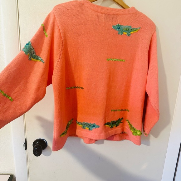 Design Options by Philip and Jane Gordon Pink Crocodile Embellished Cardigan - Picture 7 of 7